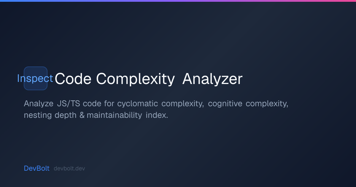 Code Complexity Analyzer — Cyclomatic & Cognitive Complexity for JS/TS ...