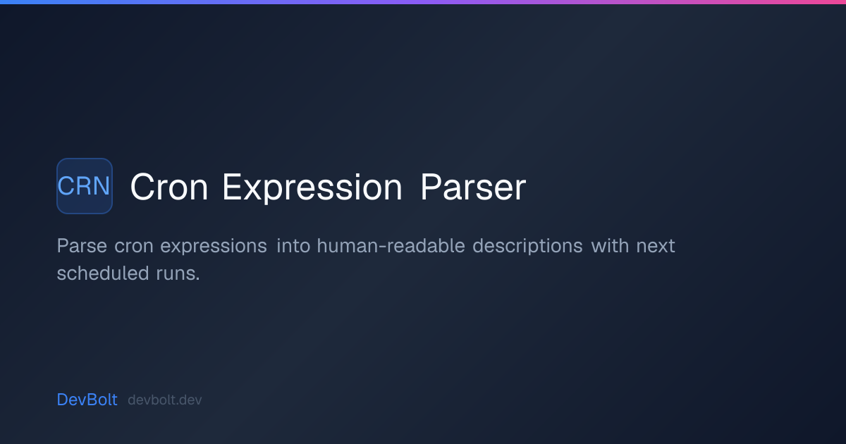 Cron Expression Parser | DevBolt