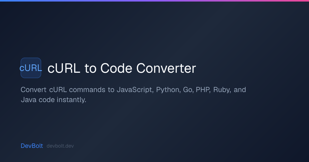 cURL to Code Converter | DevBolt