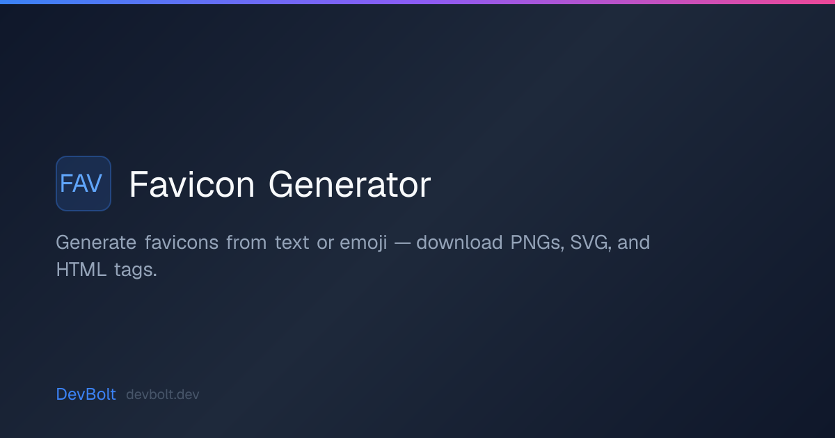 Favicon Generator | DevBolt